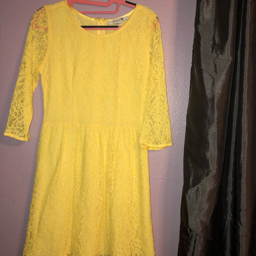 Yellow lace dress